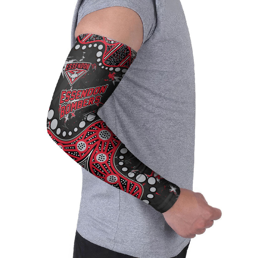 Personalized Essendon Bombers Arm Sleeves Aboriginal Pattern with Graffiti Style
