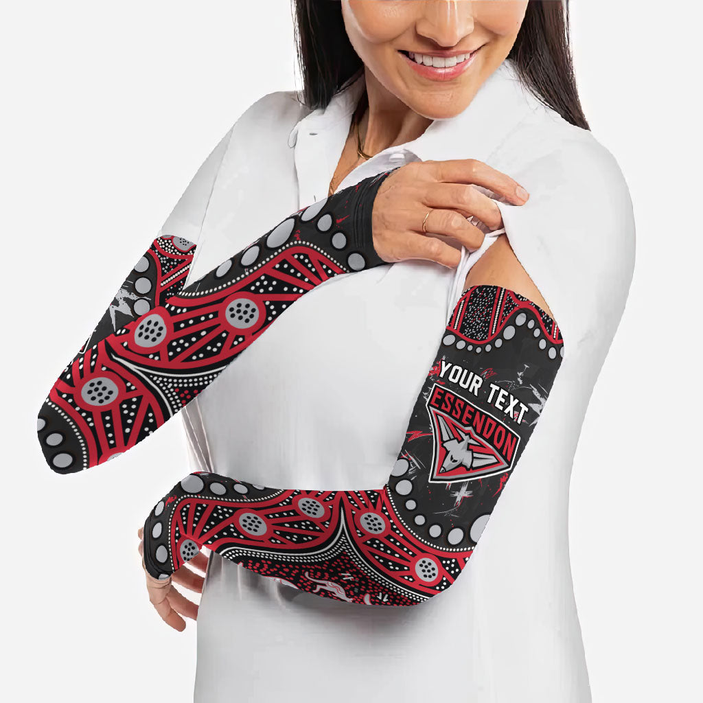 Personalized Essendon Bombers Arm Sleeves Aboriginal Pattern with Graffiti Style