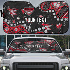 Personalized Essendon Bombers Auto Sun Shade Aboriginal Pattern with Graffiti Style