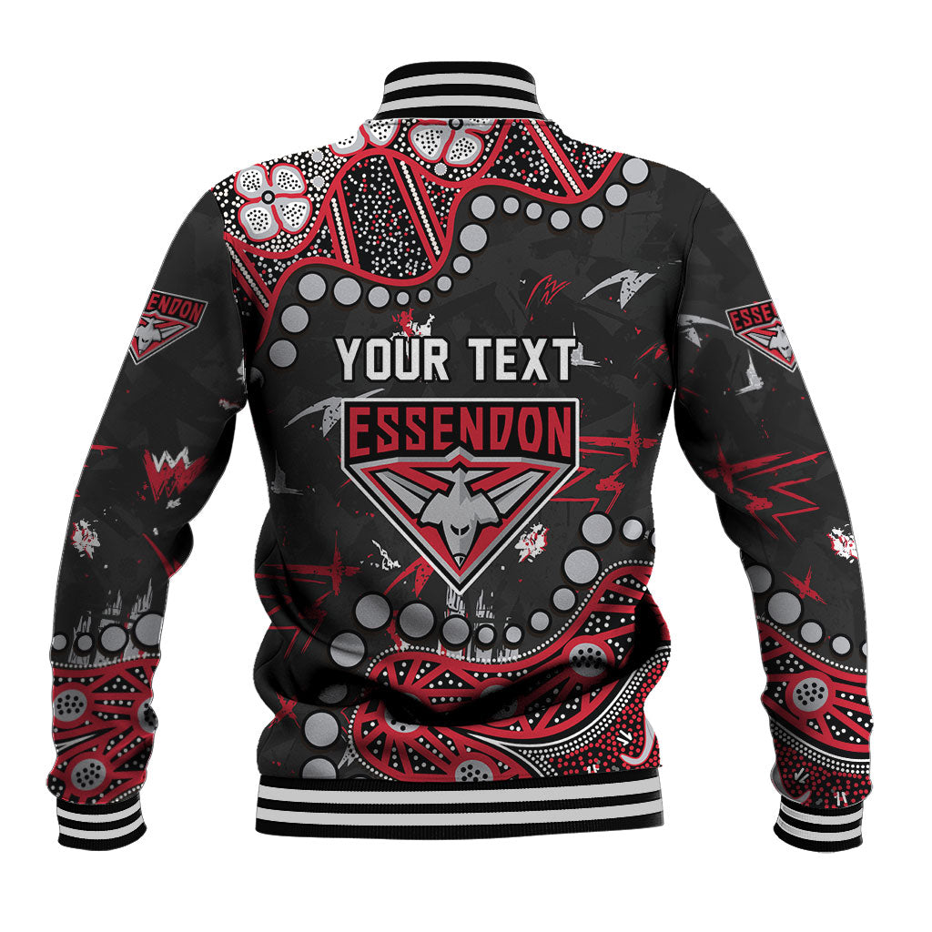 Personalized Essendon Bombers Baseball Jacket Aboriginal Pattern with Graffiti Style