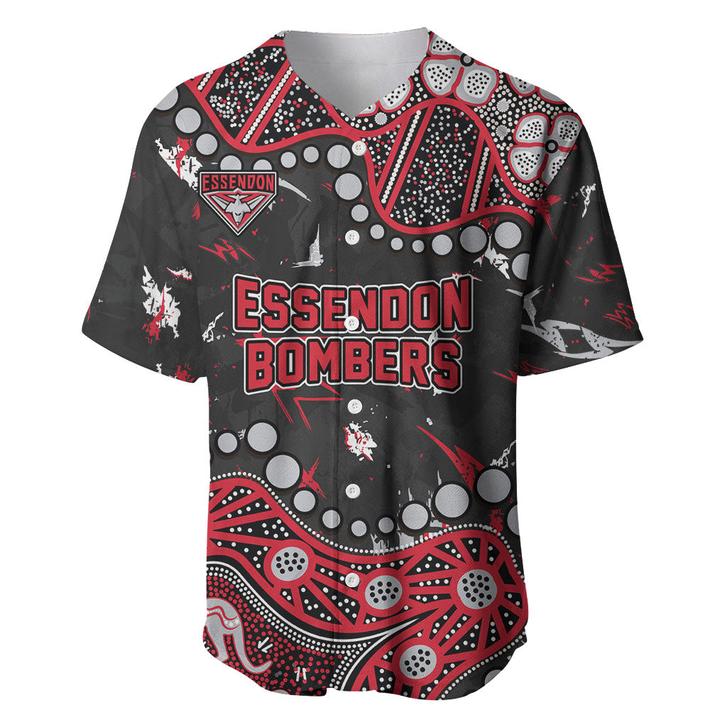 Personalized Essendon Bombers Baseball Jersey Aboriginal Pattern with Graffiti Style