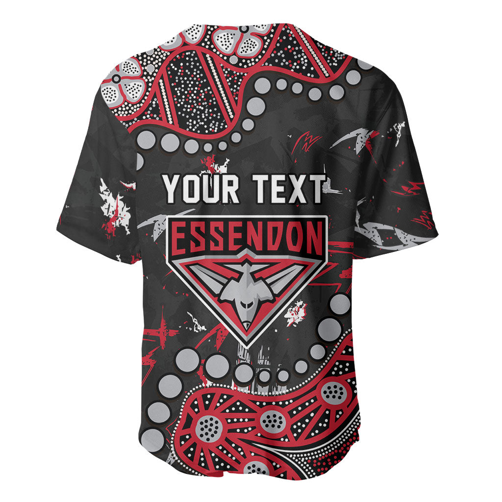 Personalized Essendon Bombers Baseball Jersey Aboriginal Pattern with Graffiti Style