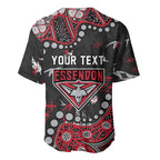 Personalized Essendon Bombers Baseball Jersey Aboriginal Pattern with Graffiti Style