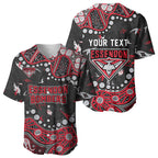 Personalized Essendon Bombers Baseball Jersey Aboriginal Pattern with Graffiti Style