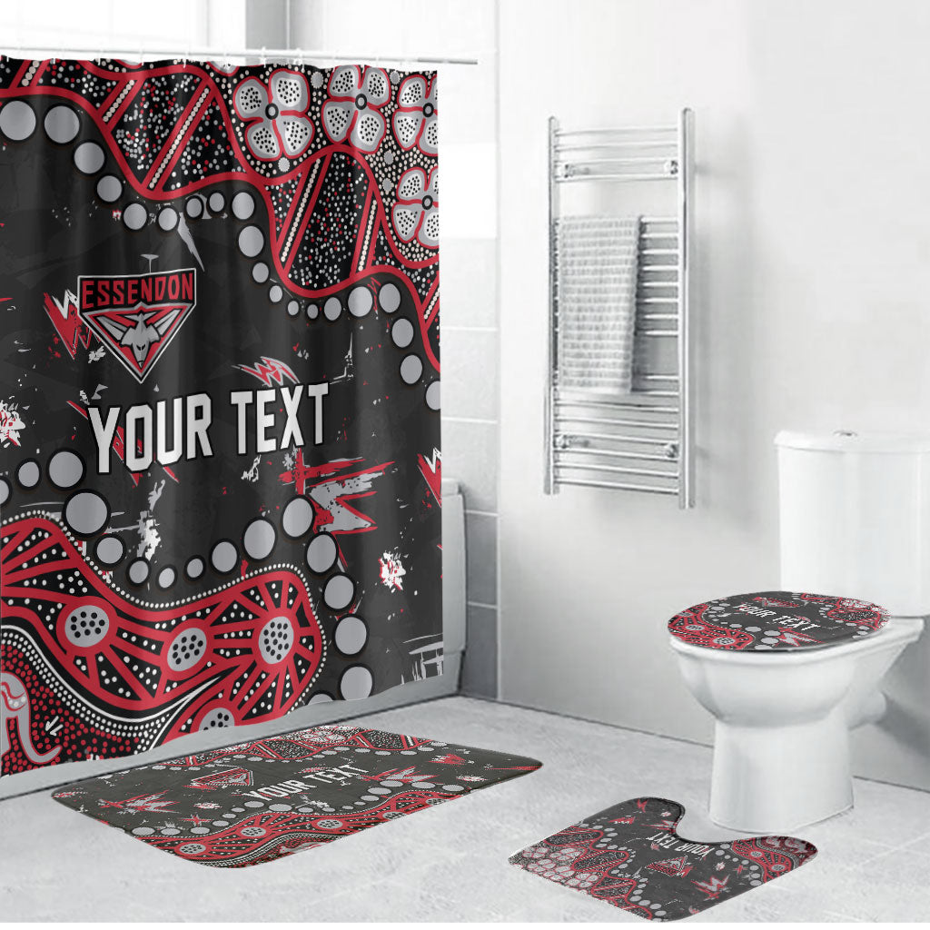 Personalized Essendon Bombers Bathroom Set Aboriginal Pattern with Graffiti Style