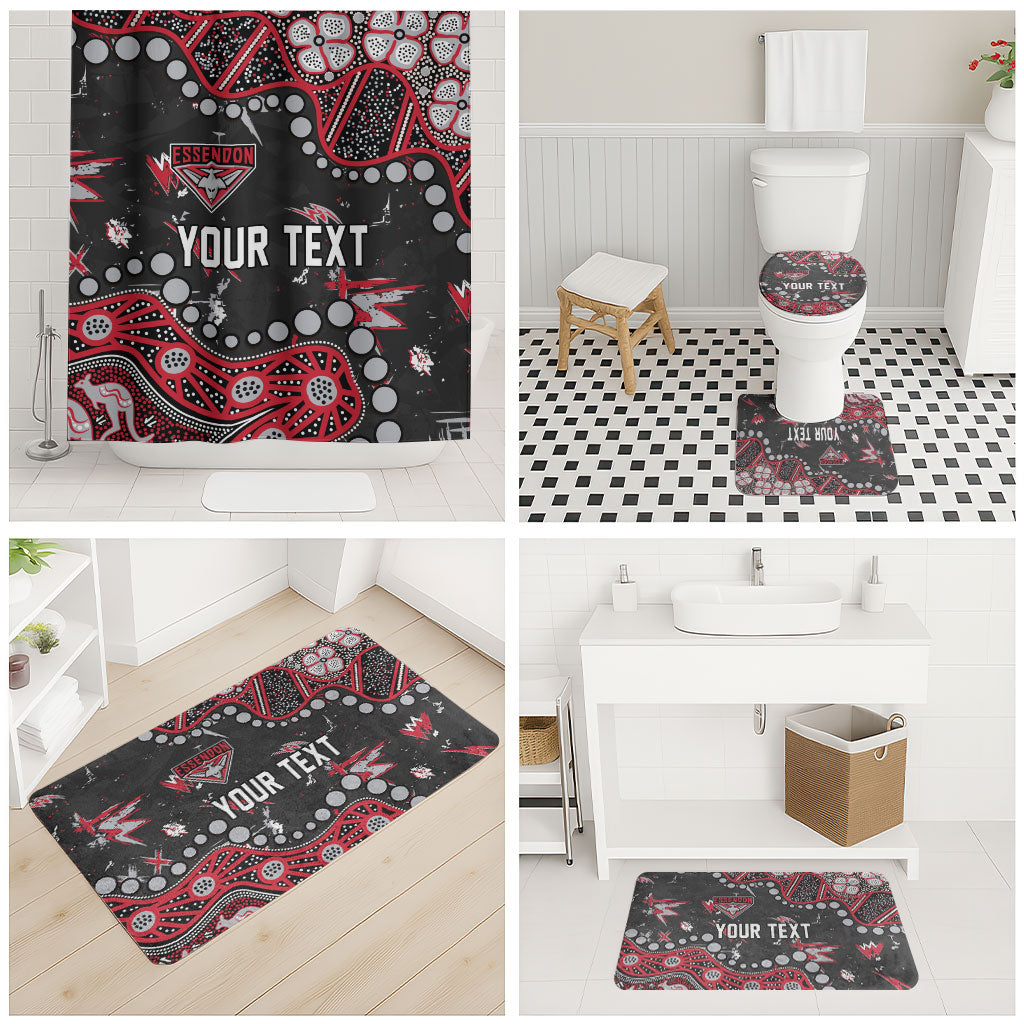 Personalized Essendon Bombers Bathroom Set Aboriginal Pattern with Graffiti Style