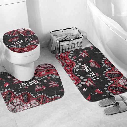 Personalized Essendon Bombers Bathroom Set Aboriginal Pattern with Graffiti Style