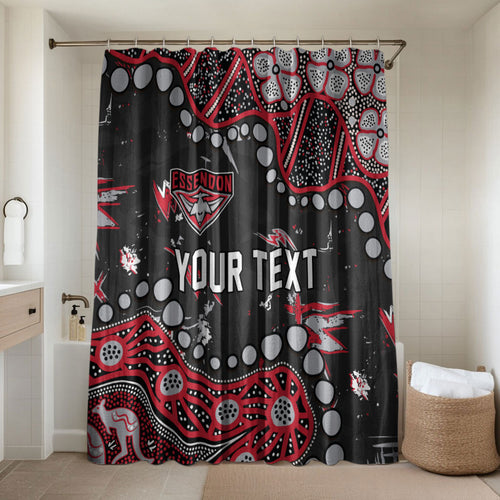 Personalized Essendon Bombers Bathroom Set Aboriginal Pattern with Graffiti Style