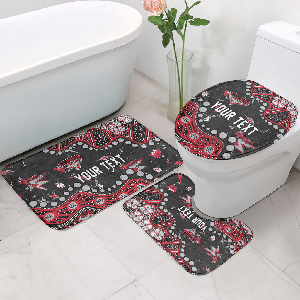 Personalized Essendon Bombers Bathroom Set Aboriginal Pattern with Graffiti Style