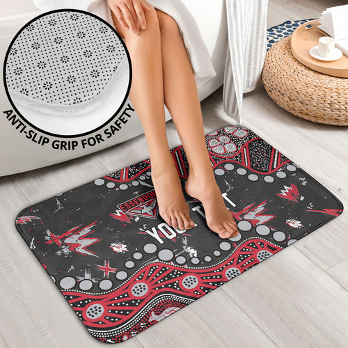 Personalized Essendon Bombers Bathroom Set Aboriginal Pattern with Graffiti Style