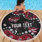 Personalized Essendon Bombers Beach Blanket Aboriginal Pattern with Graffiti Style