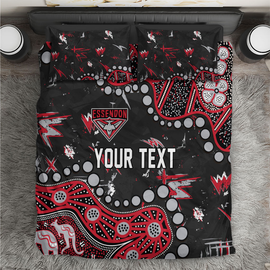 Personalized Essendon Bombers Bedding Set Aboriginal Pattern with Graffiti Style