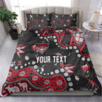 Personalized Essendon Bombers Bedding Set Aboriginal Pattern with Graffiti Style