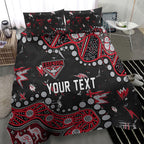 Personalized Essendon Bombers Bedding Set Aboriginal Pattern with Graffiti Style