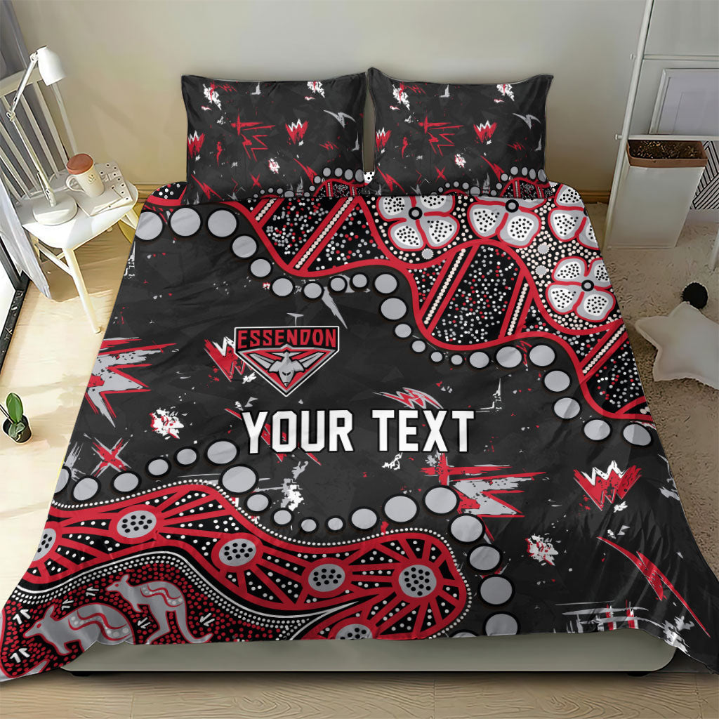 Personalized Essendon Bombers Bedding Set Aboriginal Pattern with Graffiti Style