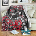 Personalized Essendon Bombers Blanket Aboriginal Pattern with Graffiti Style