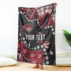 Personalized Essendon Bombers Blanket Aboriginal Pattern with Graffiti Style