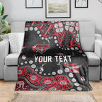 Personalized Essendon Bombers Blanket Aboriginal Pattern with Graffiti Style