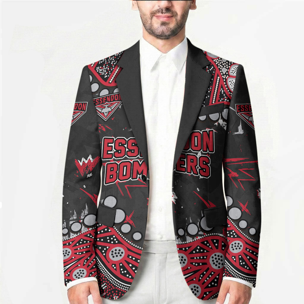 Personalized Essendon Bombers Blazer Aboriginal Pattern with Graffiti Style
