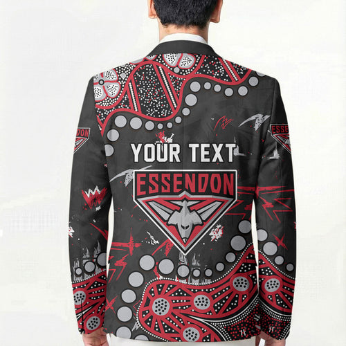Personalized Essendon Bombers Blazer Aboriginal Pattern with Graffiti Style