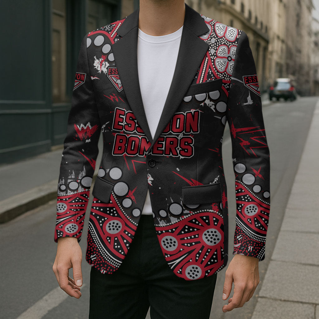 Personalized Essendon Bombers Blazer Aboriginal Pattern with Graffiti Style