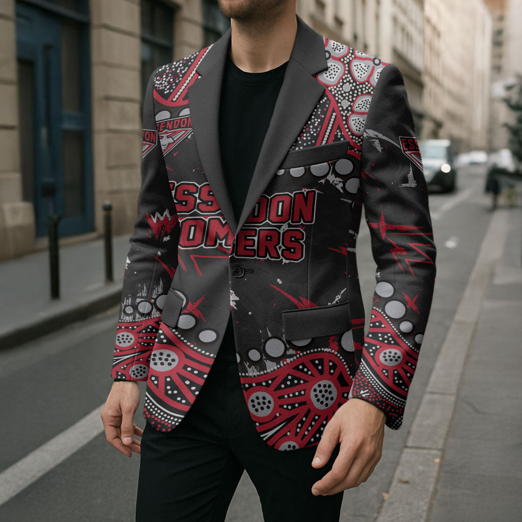 Personalized Essendon Bombers Blazer Aboriginal Pattern with Graffiti Style