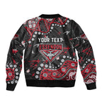 Personalized Essendon Bombers Bomber Jacket Aboriginal Pattern with Graffiti Style