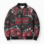 Personalized Essendon Bombers Bomber Puffer Jacket Aboriginal Pattern with Graffiti Style
