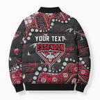 Personalized Essendon Bombers Bomber Puffer Jacket Aboriginal Pattern with Graffiti Style