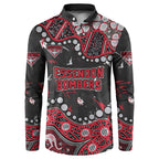 Personalized Essendon Bombers Button Sweatshirt Aboriginal Pattern with Graffiti Style
