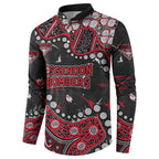 Personalized Essendon Bombers Button Sweatshirt Aboriginal Pattern with Graffiti Style
