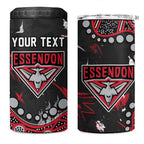 Personalized Essendon Bombers 4 in 1 Can Cooler Tumbler Aboriginal Pattern with Graffiti Style
