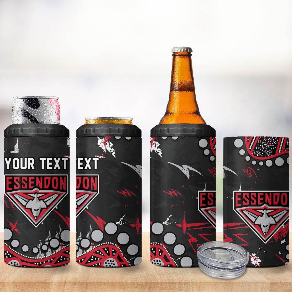 Personalized Essendon Bombers 4 in 1 Can Cooler Tumbler Aboriginal Pattern with Graffiti Style