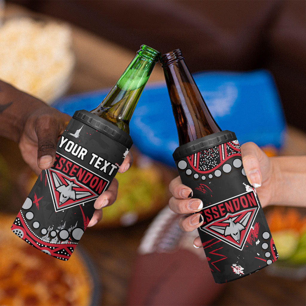 Personalized Essendon Bombers 4 in 1 Can Cooler Tumbler Aboriginal Pattern with Graffiti Style