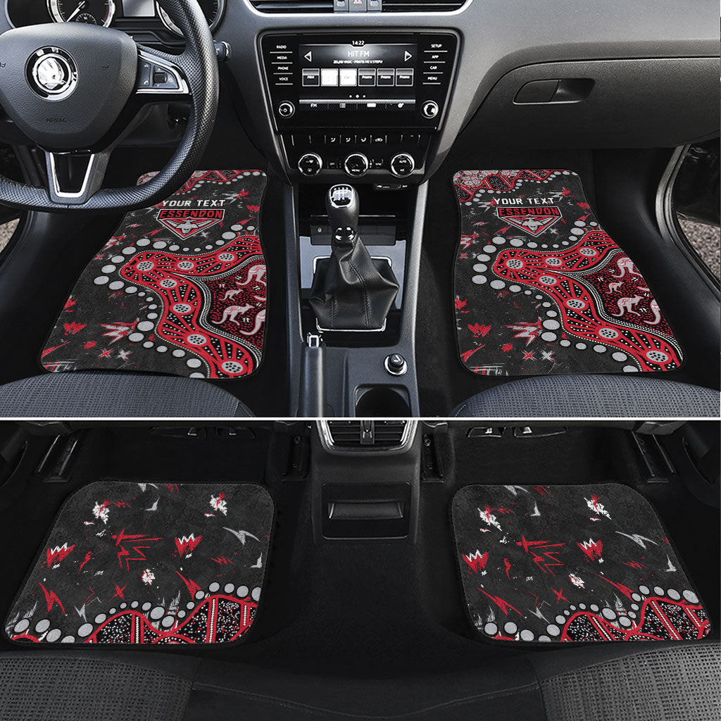 Personalized Essendon Bombers Car Mats Aboriginal Pattern with Graffiti Style