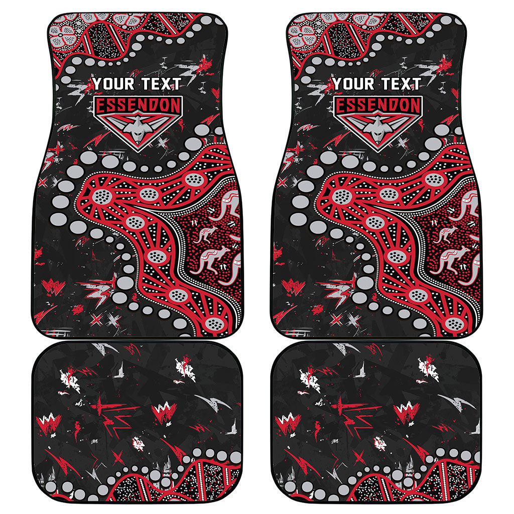 Personalized Essendon Bombers Car Mats Aboriginal Pattern with Graffiti Style