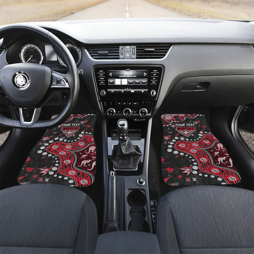 Personalized Essendon Bombers Car Mats Aboriginal Pattern with Graffiti Style