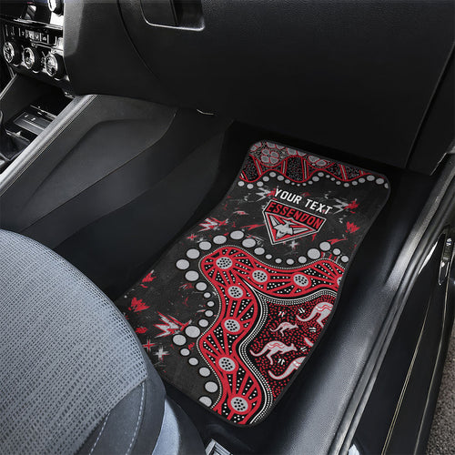 Personalized Essendon Bombers Car Mats Aboriginal Pattern with Graffiti Style