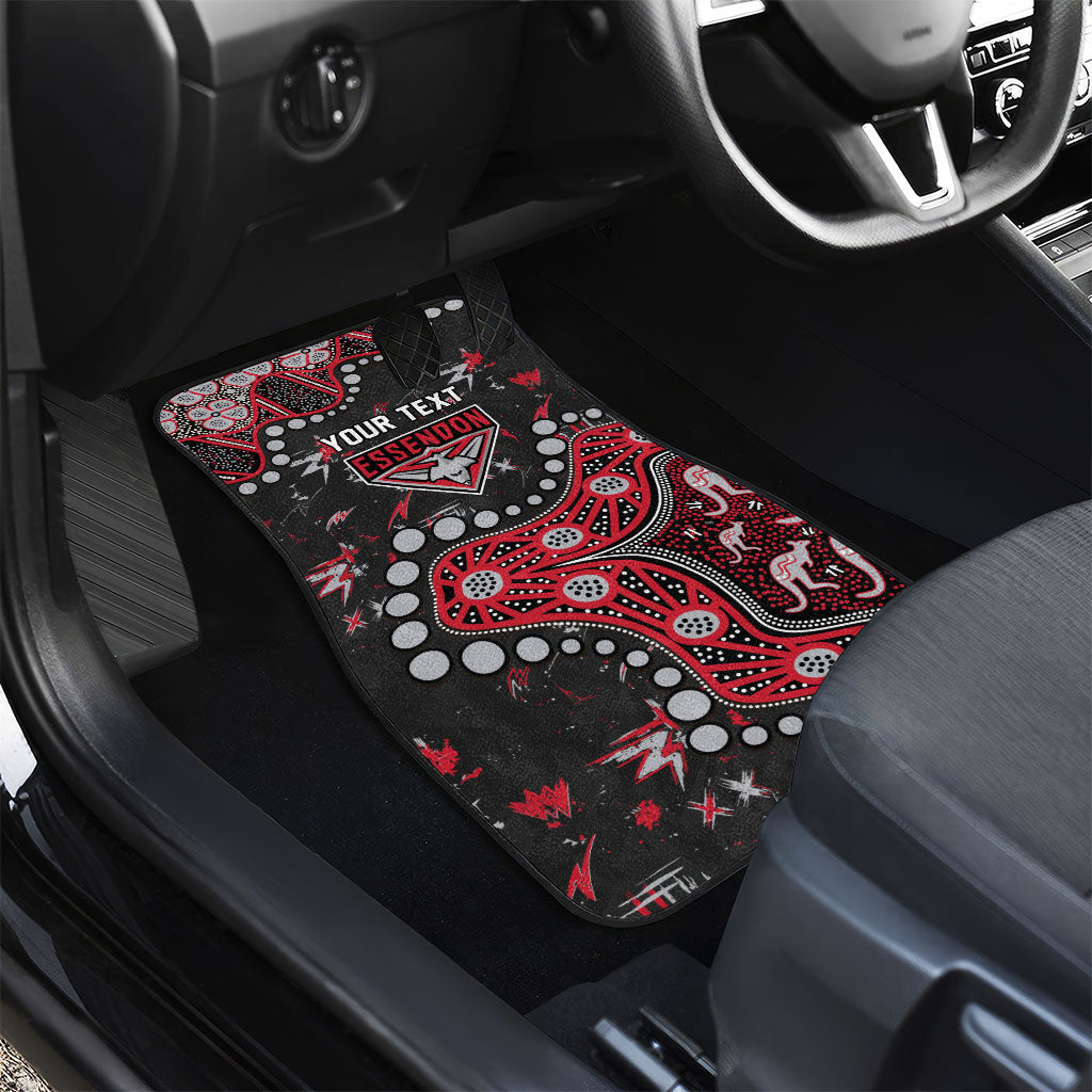 Personalized Essendon Bombers Car Mats Aboriginal Pattern with Graffiti Style