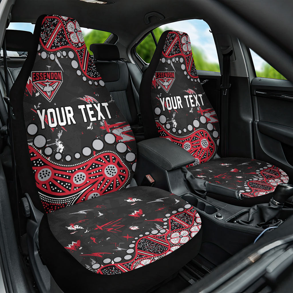 Personalized Essendon Bombers Car Seat Cover Aboriginal Pattern with Graffiti Style