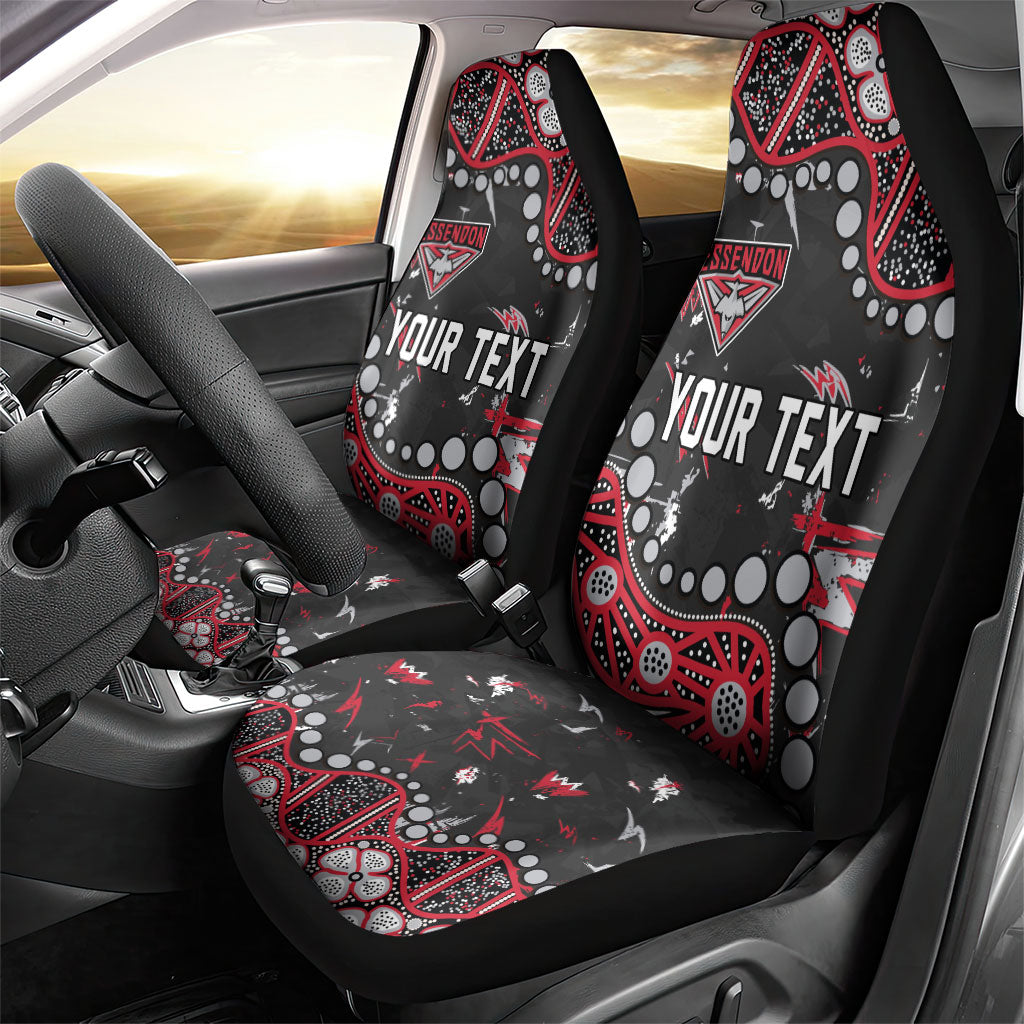 Personalized Essendon Bombers Car Seat Cover Aboriginal Pattern with Graffiti Style
