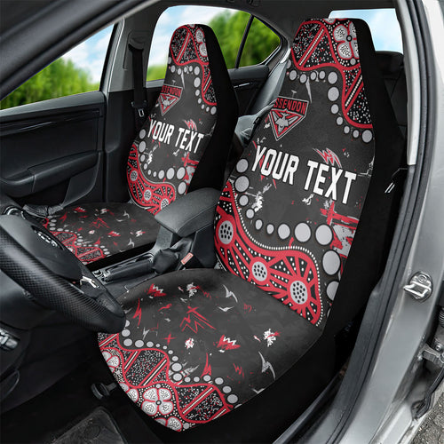 Personalized Essendon Bombers Car Seat Cover Aboriginal Pattern with Graffiti Style