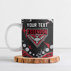 Personalized Essendon Bombers Ceramic Mug Aboriginal Pattern with Graffiti Style