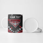 Personalized Essendon Bombers Ceramic Mug Aboriginal Pattern with Graffiti Style
