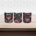 Personalized Essendon Bombers Ceramic Mug Aboriginal Pattern with Graffiti Style