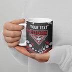 Personalized Essendon Bombers Ceramic Mug Aboriginal Pattern with Graffiti Style