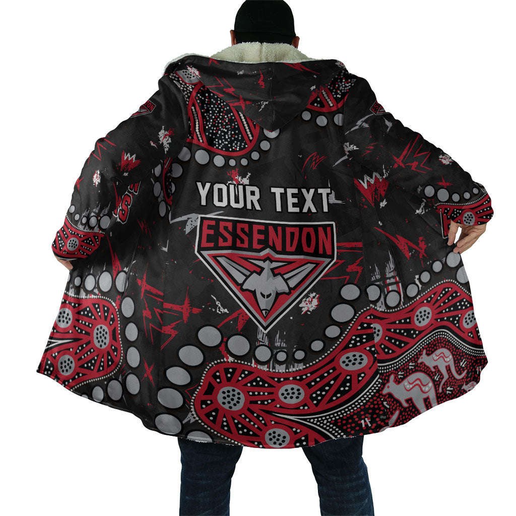 Personalized Essendon Bombers Cloak Aboriginal Pattern with Graffiti Style