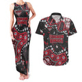 Personalized Essendon Bombers Couples Matching Tank Maxi Dress and Hawaiian Shirt Aboriginal Pattern with Graffiti Style