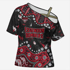 Personalized Essendon Bombers Cross Shoulder Shirt Aboriginal Pattern with Graffiti Style