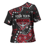 Personalized Essendon Bombers Cross Shoulder Shirt Aboriginal Pattern with Graffiti Style